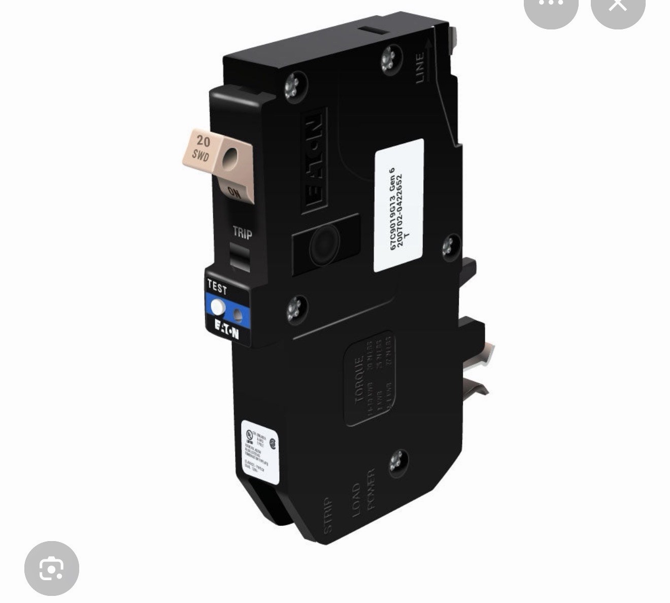 CHFP120DF 10 PCS EATON CH 1P 20A AFCI/GFCI DUAL-FUNCTION PLUG-ON CIRCUIT BREAKER