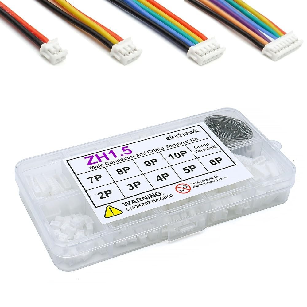 JST ZH 1.5mm Connector Crimp Terminal Housing Kit 2 3 4 5 6 7 8 9 10 Pin 200Pcs