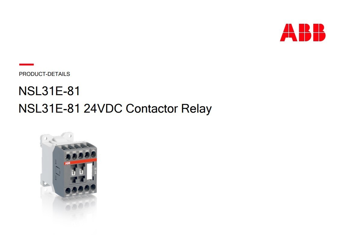 One (1) ABB NL31E-81 Contactor Relay 24 V DC 1SBH143001R8131 Bulgaria NEW
