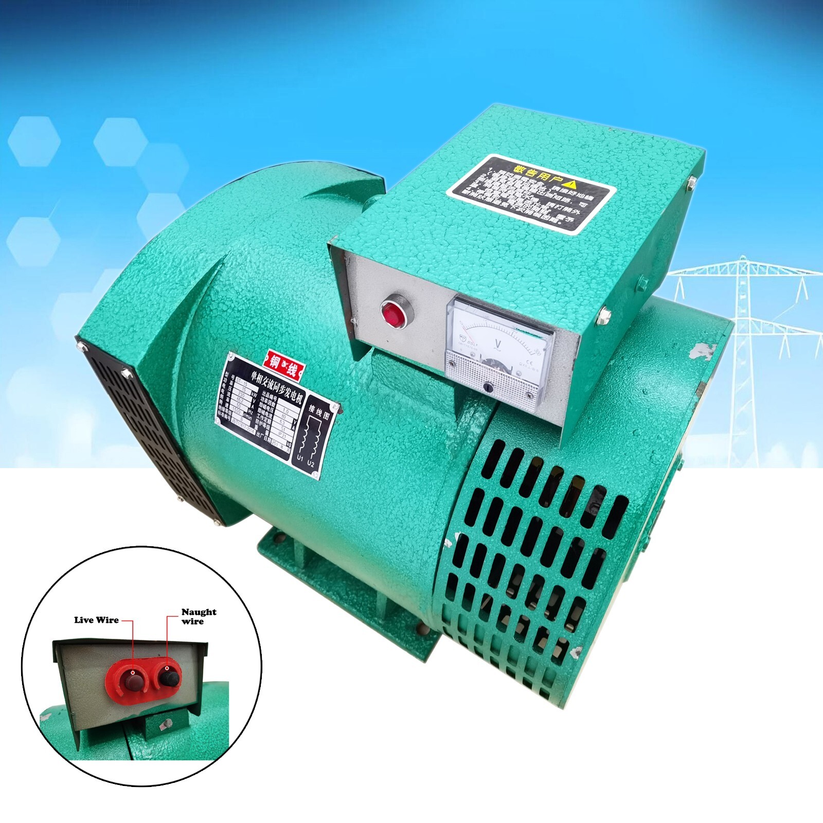 220V 15KW Single-Phase Diesel Generator Pure Copper Motor 1500RPM 65.2A IP21