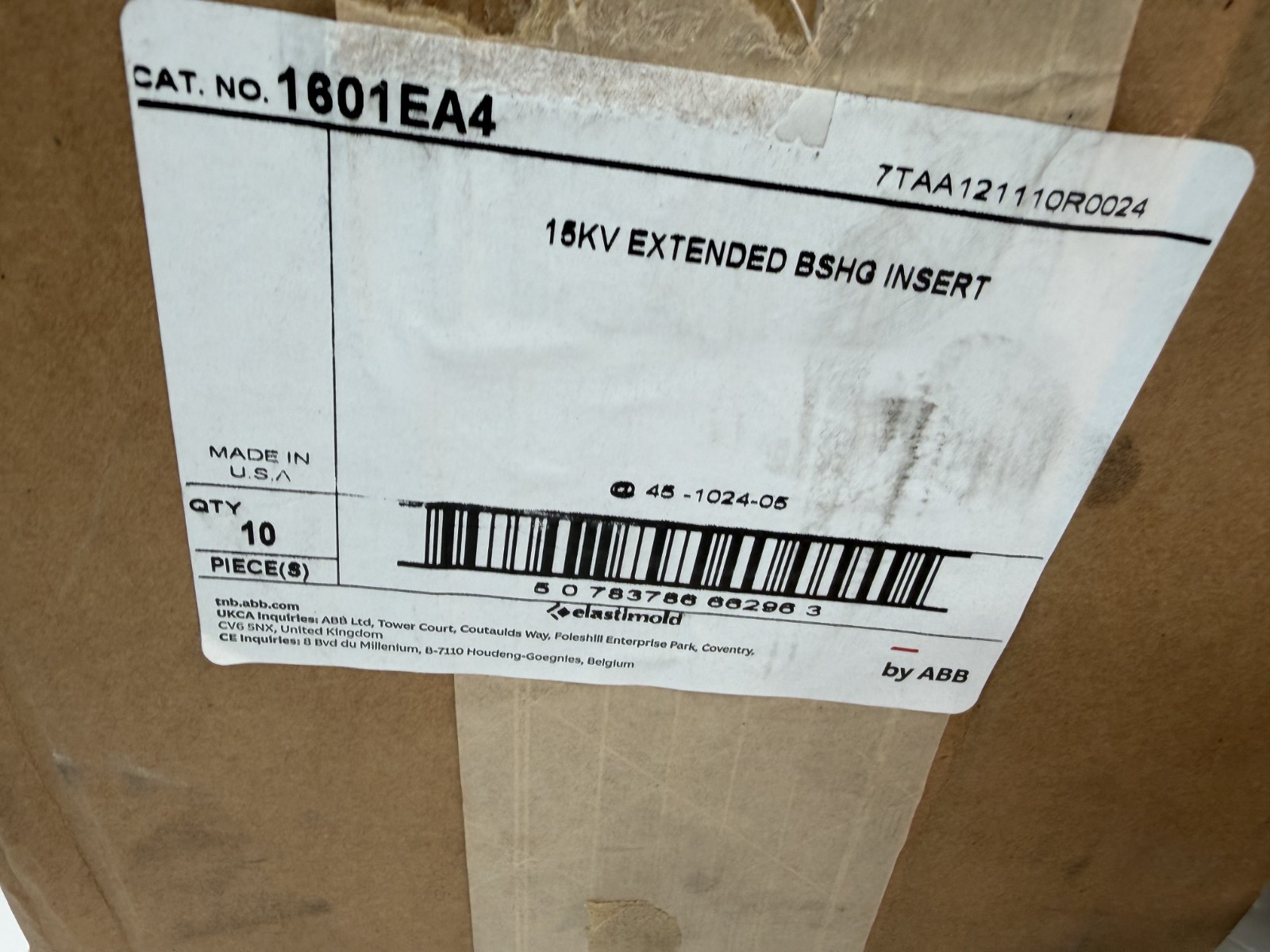 Thomas & Betts 1601EA4 15kV Extended Bushing Insert Elastimold 45-4321-29 NEW
