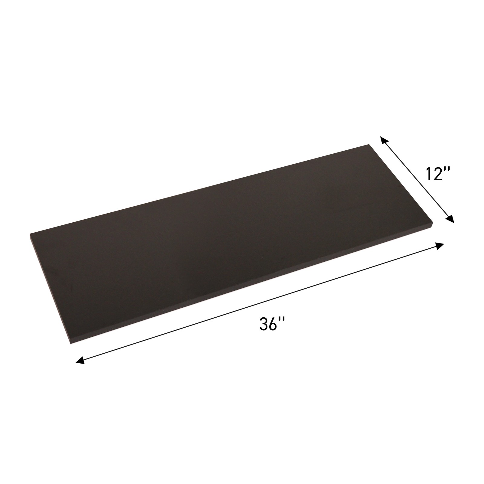 SSWBasics Laminated Black Melamine Shelf Board, 36”L x 12”W, Durable and