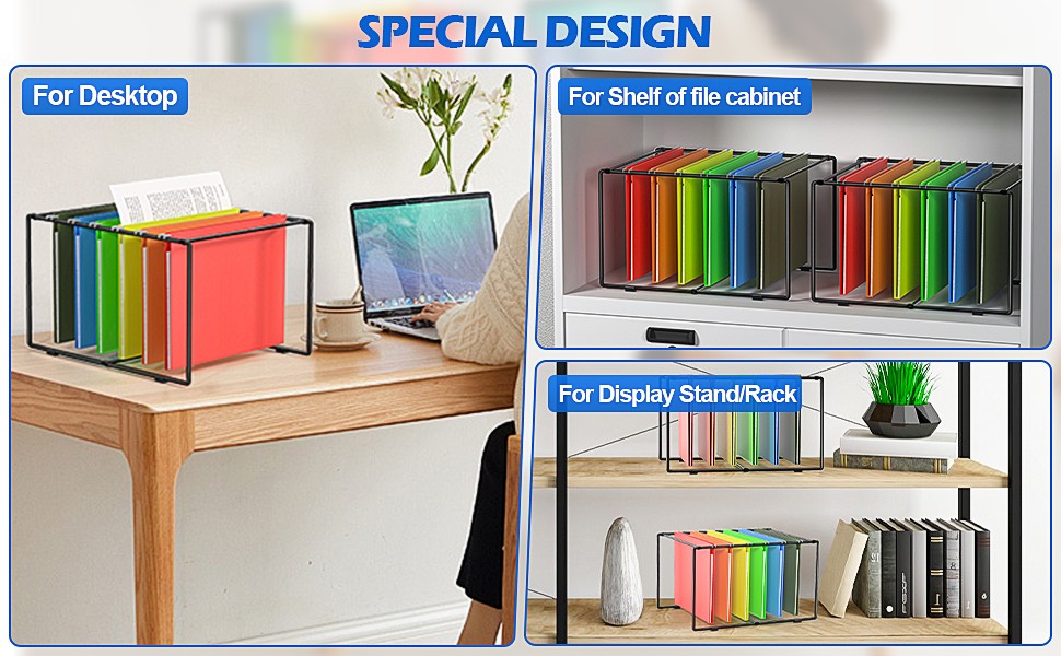 Legal/Letter Size Hanging File Folder Frame,9.45″ H Hanging Files Holder,Desk