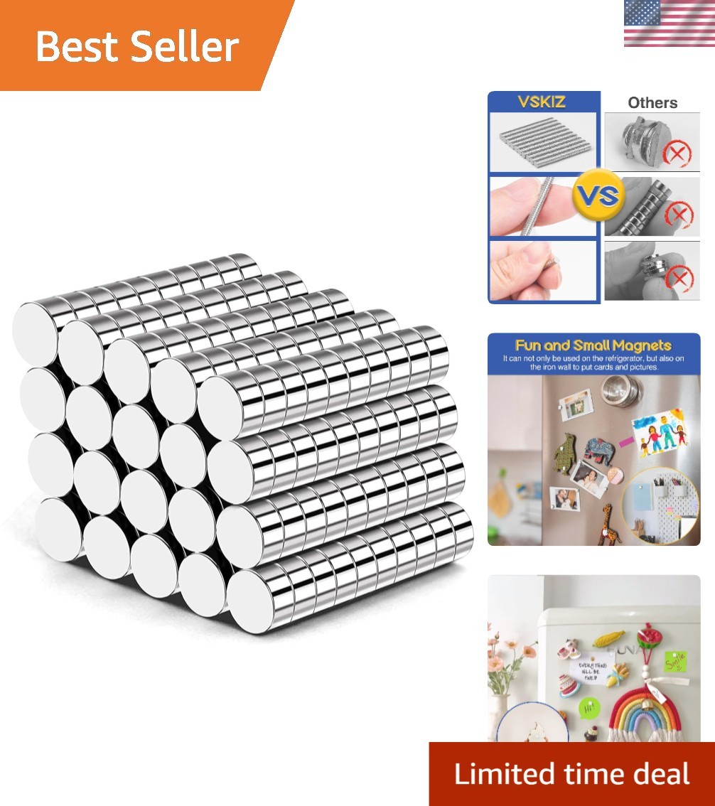 200P Small Neodymium Magnets, 4x2mm Round Multi-Use, Perfect for Crafts & Office