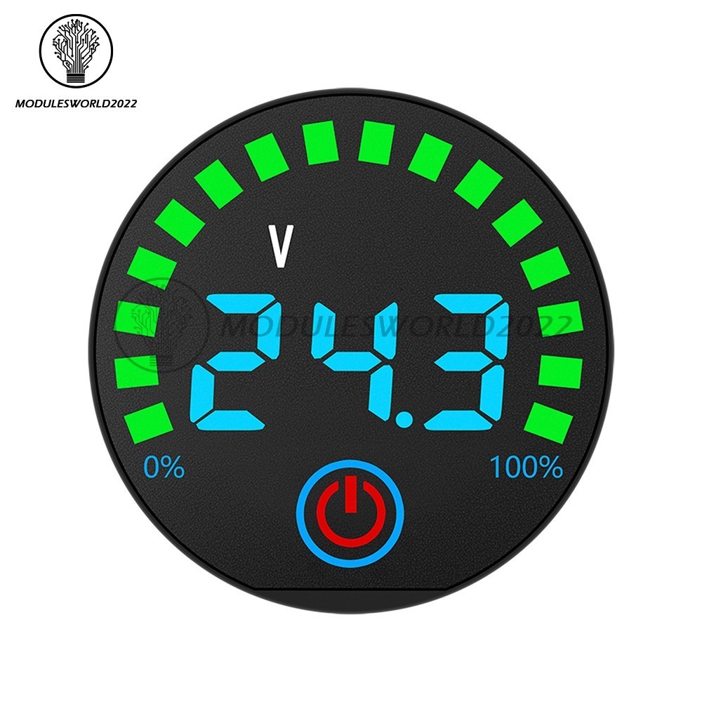 DC7-55V Acid/Li-ion LED Indicator Volt & Battery Level Display Power-Off Memory