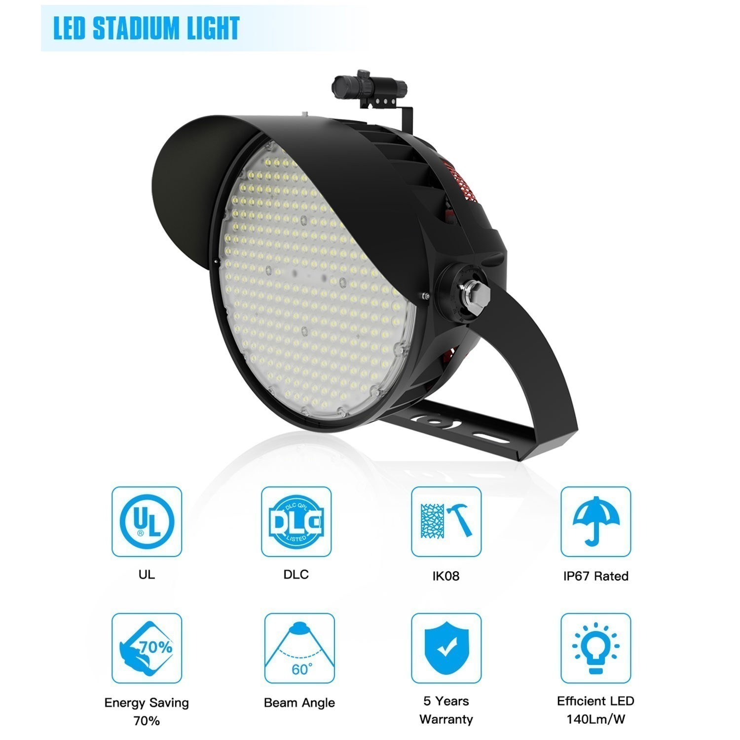 600W LED Stadium Lights Outdoor Playground Security Flood Light 90000LM 277-480V