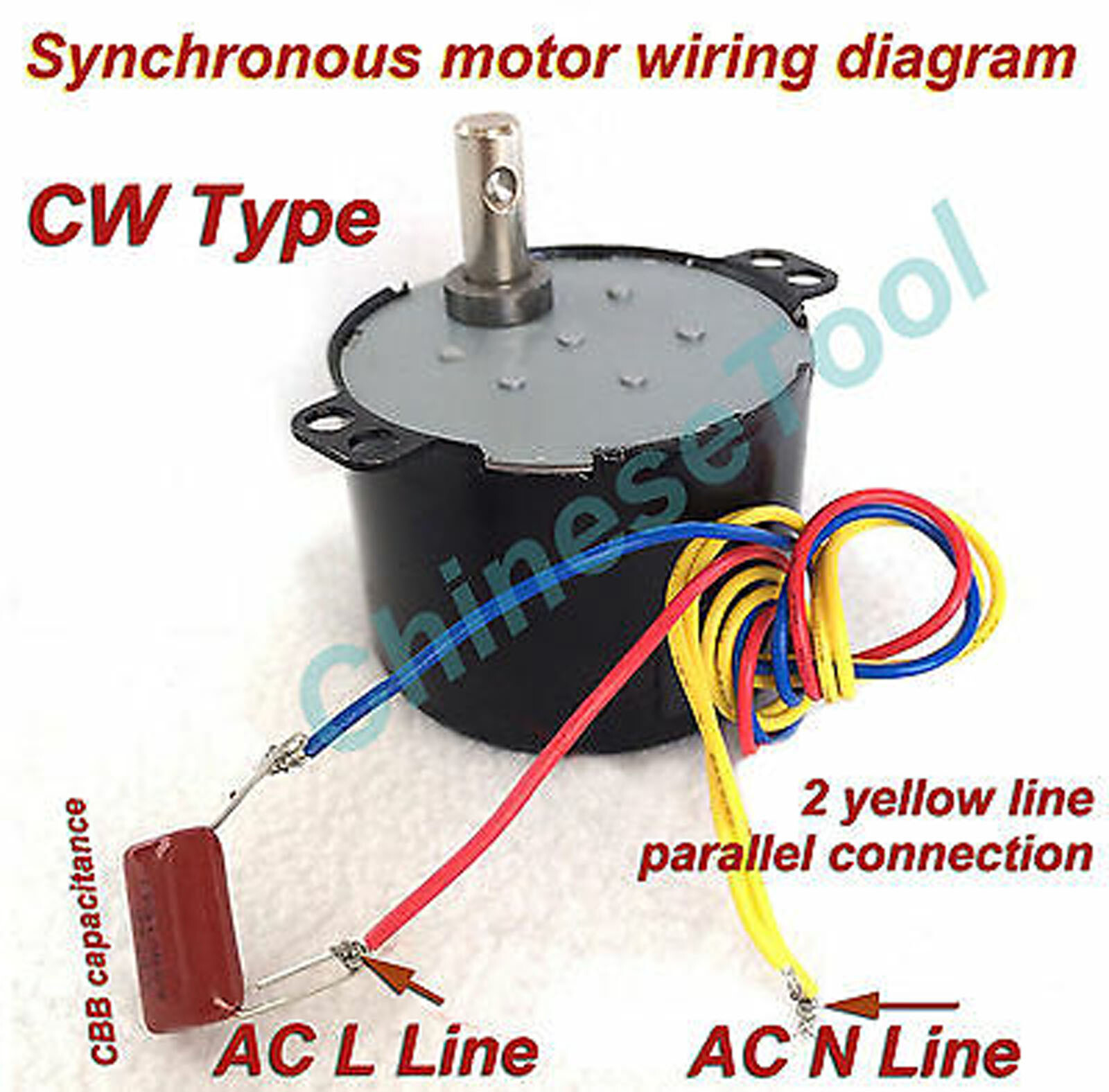 US stock Synchronous Motor 50KTYZ AC110V 120V 50/60Hz 50r/m CW/CCW 6W 1.4kgf.cm