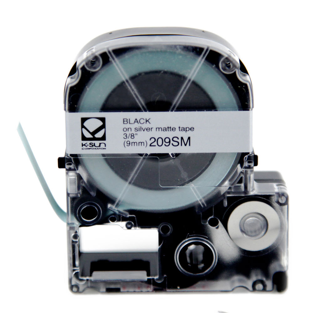 K-Sun 209SM Black on Silver Matte PX Tape 3/8″ KSun Epson 209SMPX