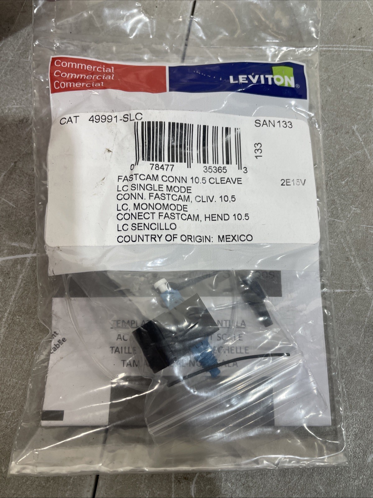 Leviton 49991-SLC FastCam LC Pre-Polished LC SM Adapter Connection