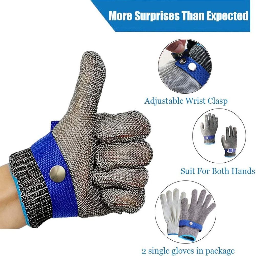 Cut Resistant Glove Stainless Steel Mesh Metal Glove for Kitchen Cooking Cutting