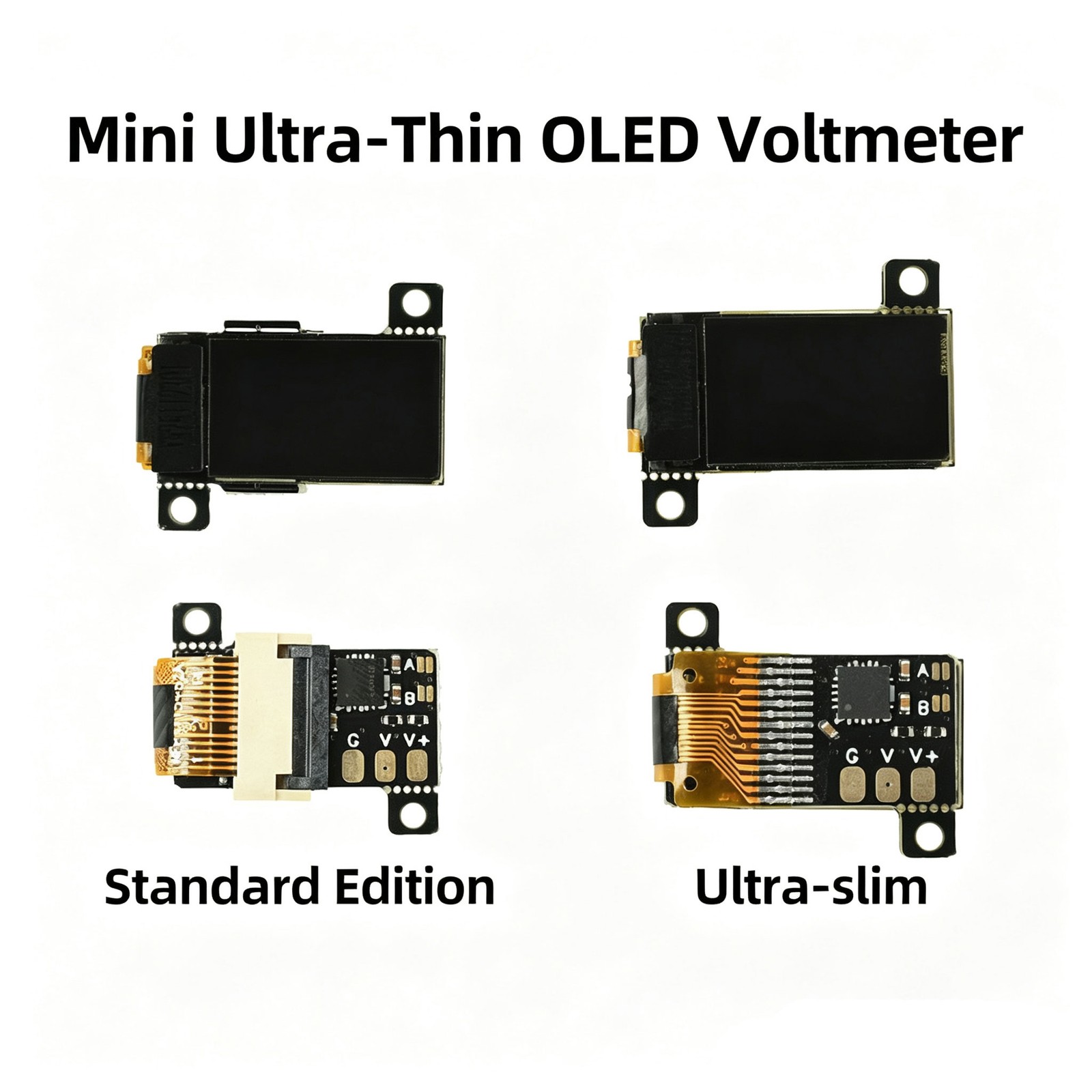 DC 0-30V Digital Voltmeter 0.5″ OLED Ultra-Slim Mini Embedded Voltage Gauge USA