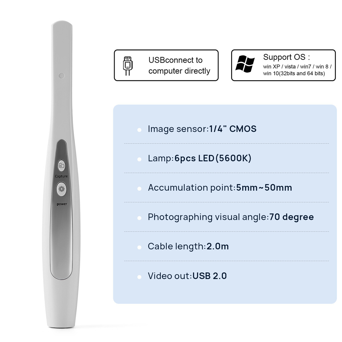 USB Dental Intraoral Camera USB Digital Imaging Intra Oral images Oral Endoscope