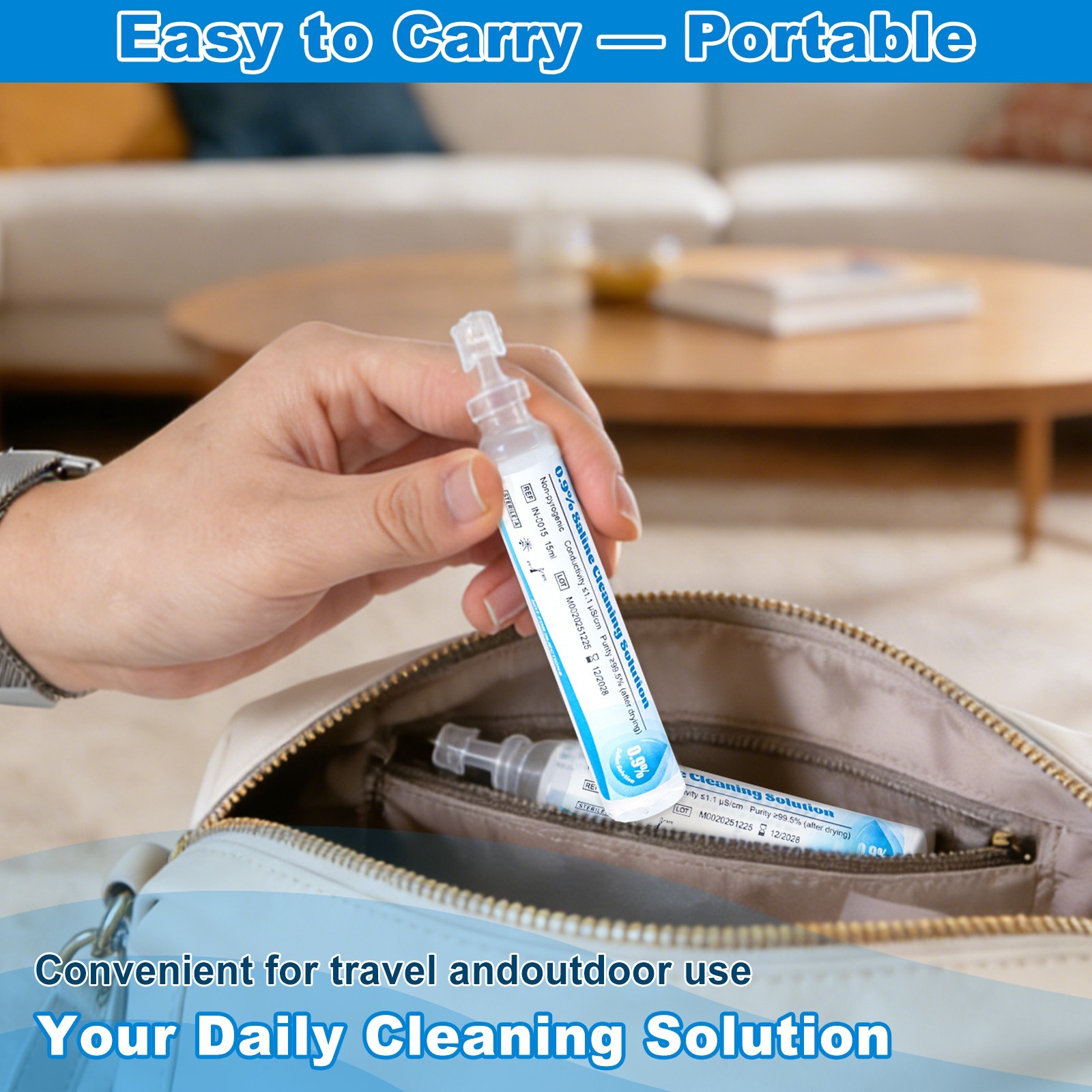 0.9% Saline Cleaning Solution, Normal Solution, 15ml Each, 20 per Box