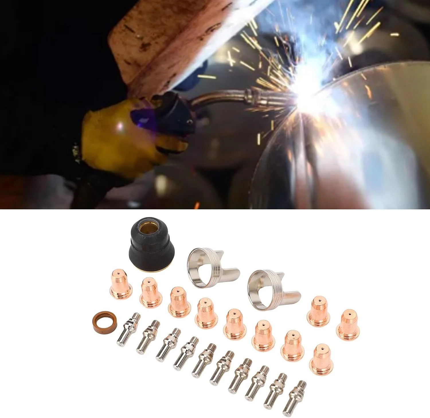 24× IPT40 Plasma Cutting Torch Consumables Electrode Tips for YESWELDER CUT-65DS