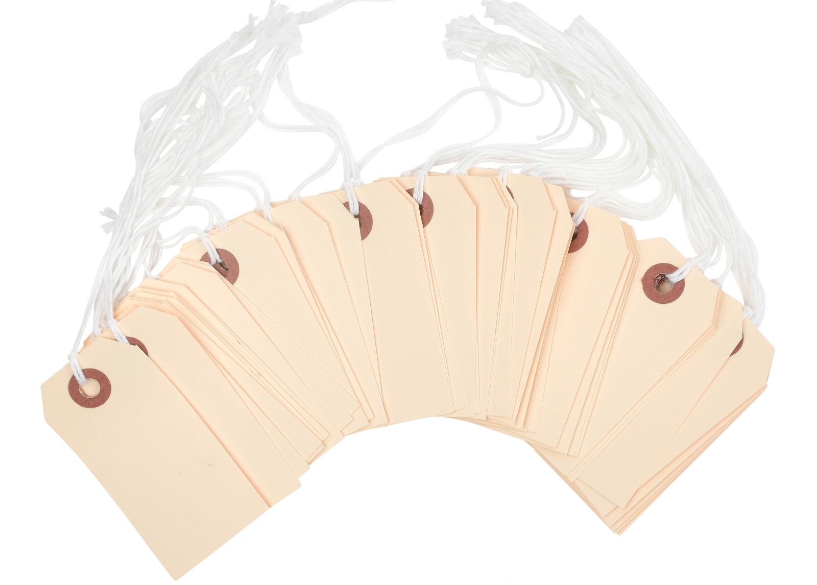 1000- 3 1/4″ x 1 5/8″ Size 2 Manila Inventory Shipping Hang Tags with String