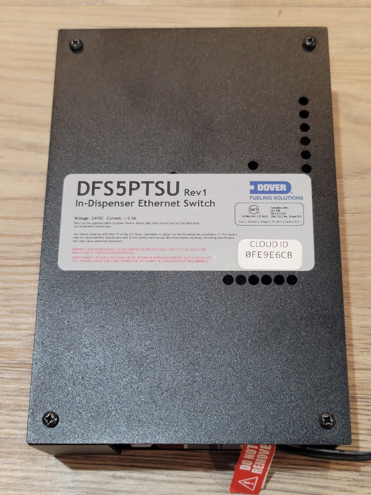 Dover Fueling Solutions DFS5PTSU Rev1 In-Dispenser Ethernet Switch