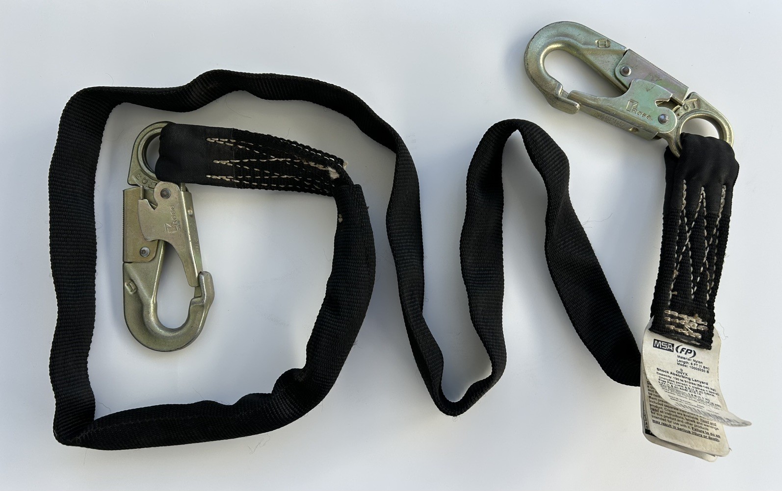 MSA Shock Absorbing Lanyard 1003020 B 6 ft. Safety Lanyard