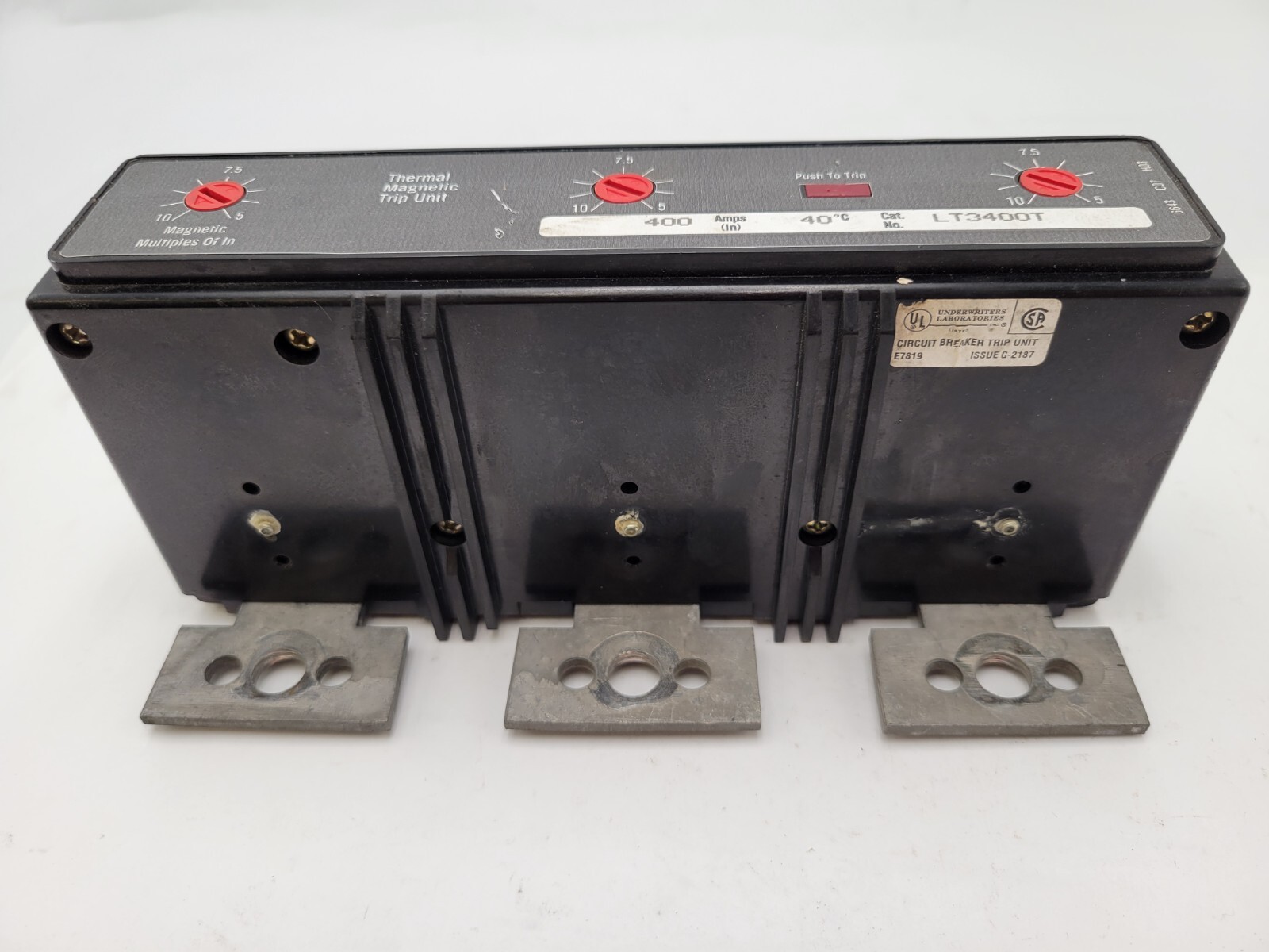 Cutler-Hammer LT3400T Thermal Magnetic Trip Unit Plug-In Mount 400A 600V 3P