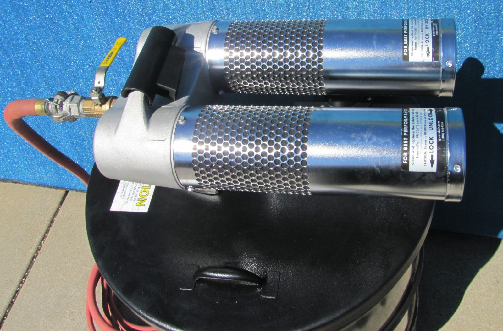 Guard Air Portable Air Powered Vacuum Cleaner 55 Gallon Drum w/ Air Hose