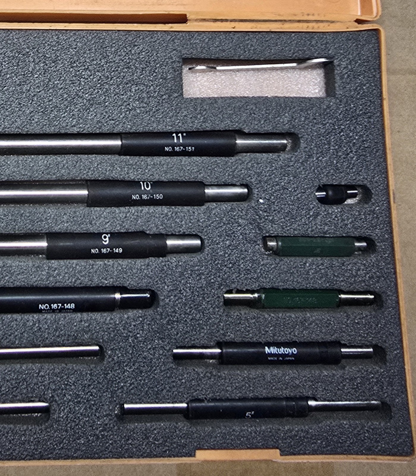 Mitutoyo Micrometer Standards 1”-11” 11pc Set