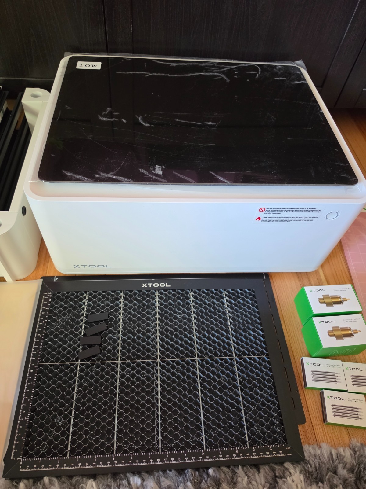 xTool M1 10W Laser Engraver W Riser And Accessories All Unused