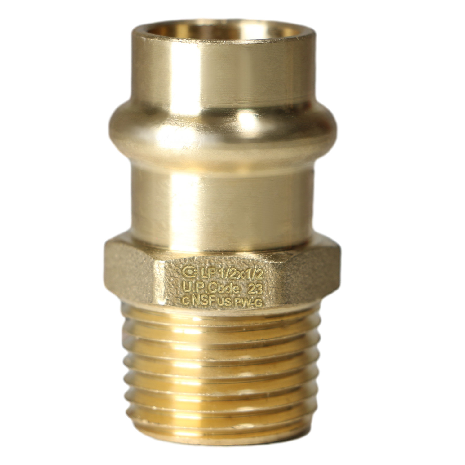 10 Pieces 1/2″ Propress Male Adapter, Lead Free Brass, 1/2″ Press Fit Male