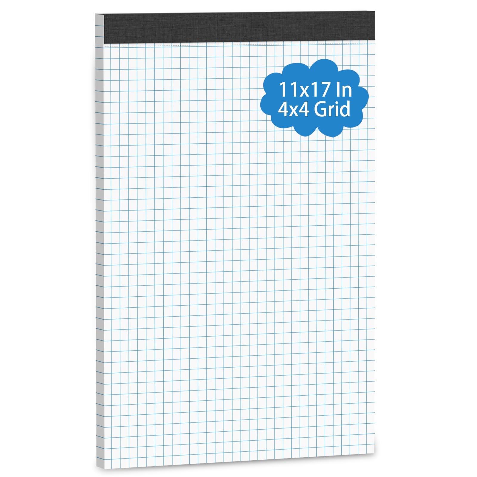 Large Graph Paper Pad 11 X 17, Grid Paper, 4X4 Graph Ruled, Blueprint Quadrille
