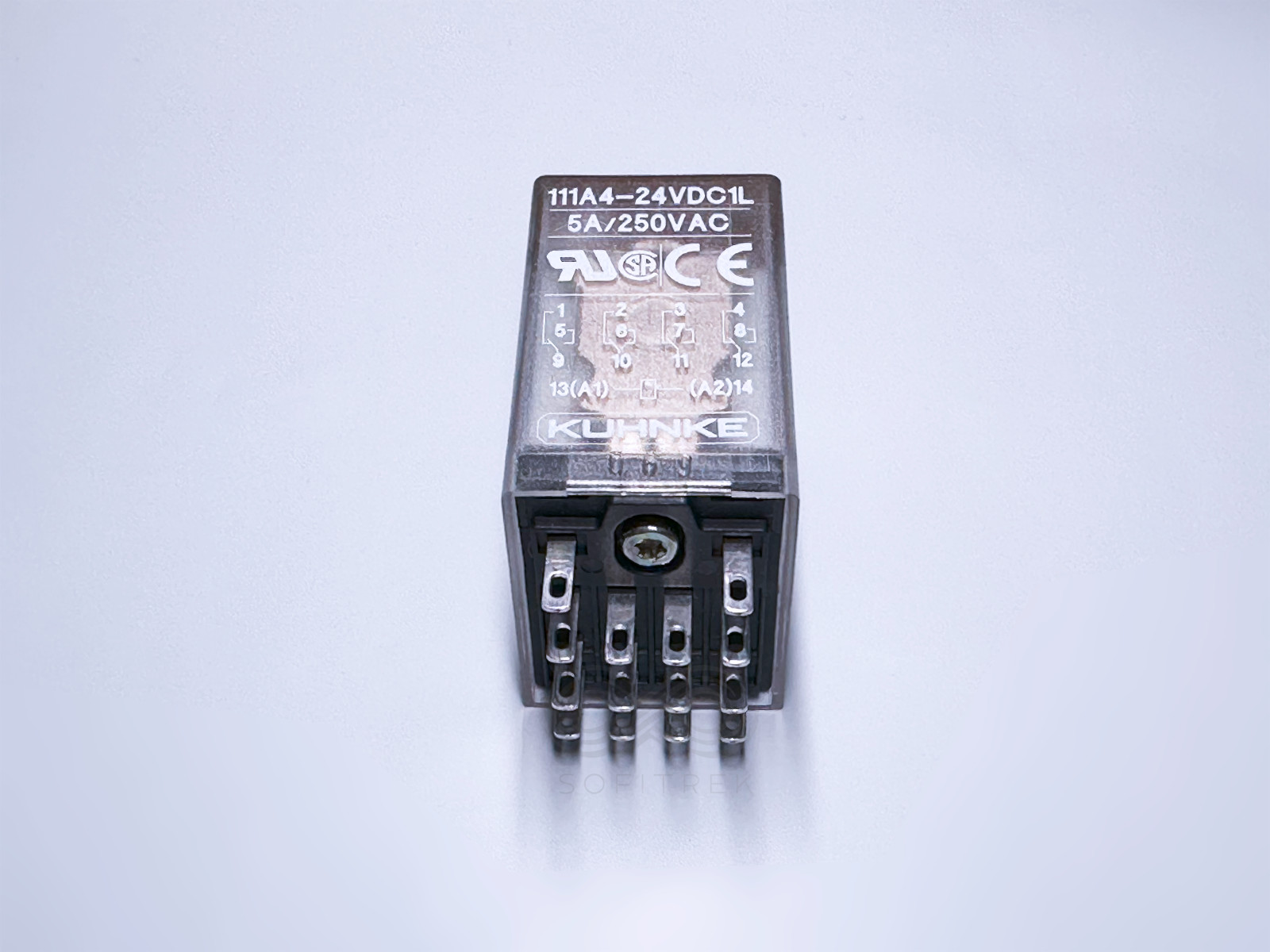111A4-24VDC1L KUHNKE Miniature Relay 24VDC 5A 4PDT Plug-in With Pilot Light LED