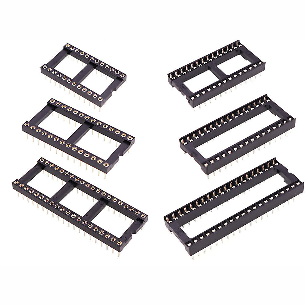 DIP/DIL IC Sockets Chip Socket Round/Flat Pin DIL 6-8-14-16-18-20-24-28-32-40Pin