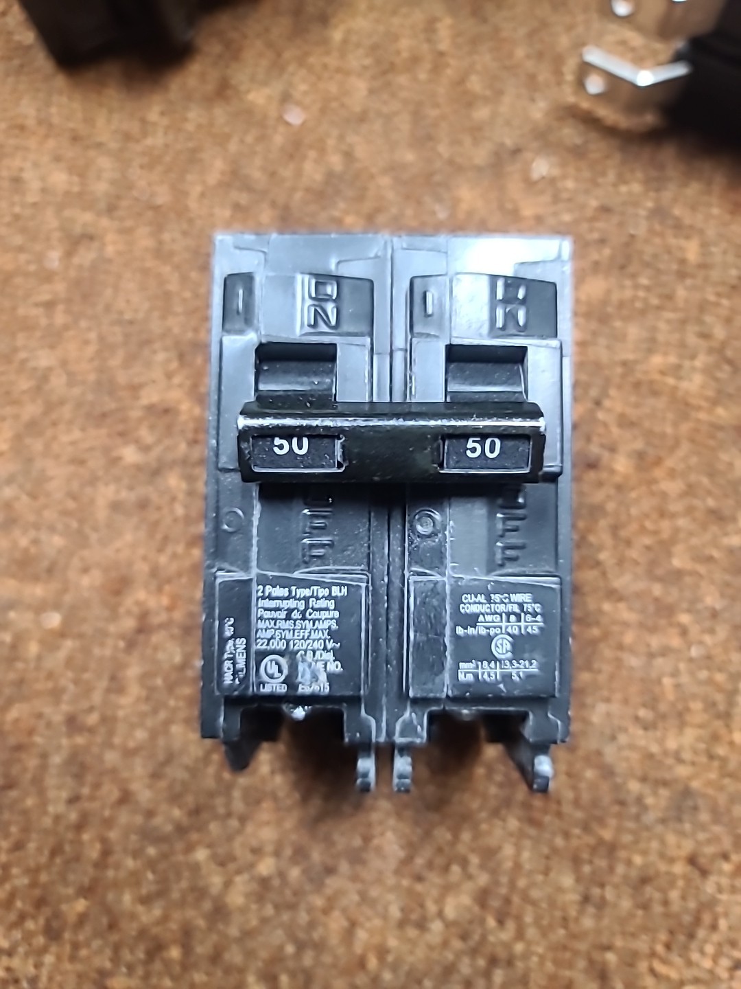 SIEMENS B250H N 50A 120/240V 2P Double Pole Bolt in Breaker NEW