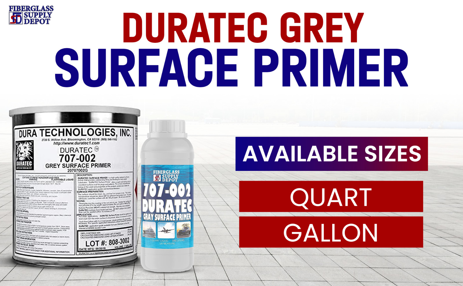 Duratec 707-002 Grey Surface Primer With 60cc Hardener – Gallon