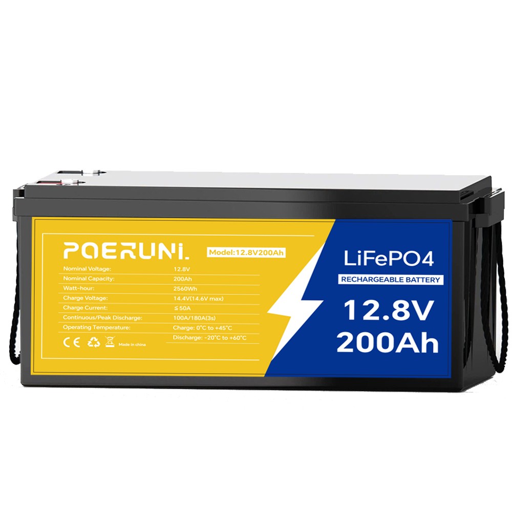 PUJIMAX 12V 100Ah LiFePO4 Lithium Battery BMS 100Ah Cycle Deep for Solar RV NEW