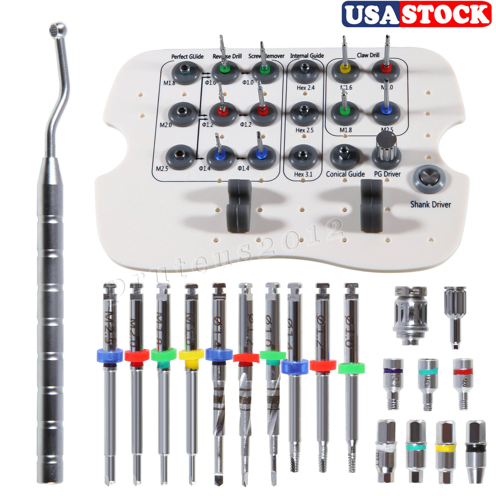Dental Implant Broken Fractured Screw Removal Kit Drill Guide Remover USA