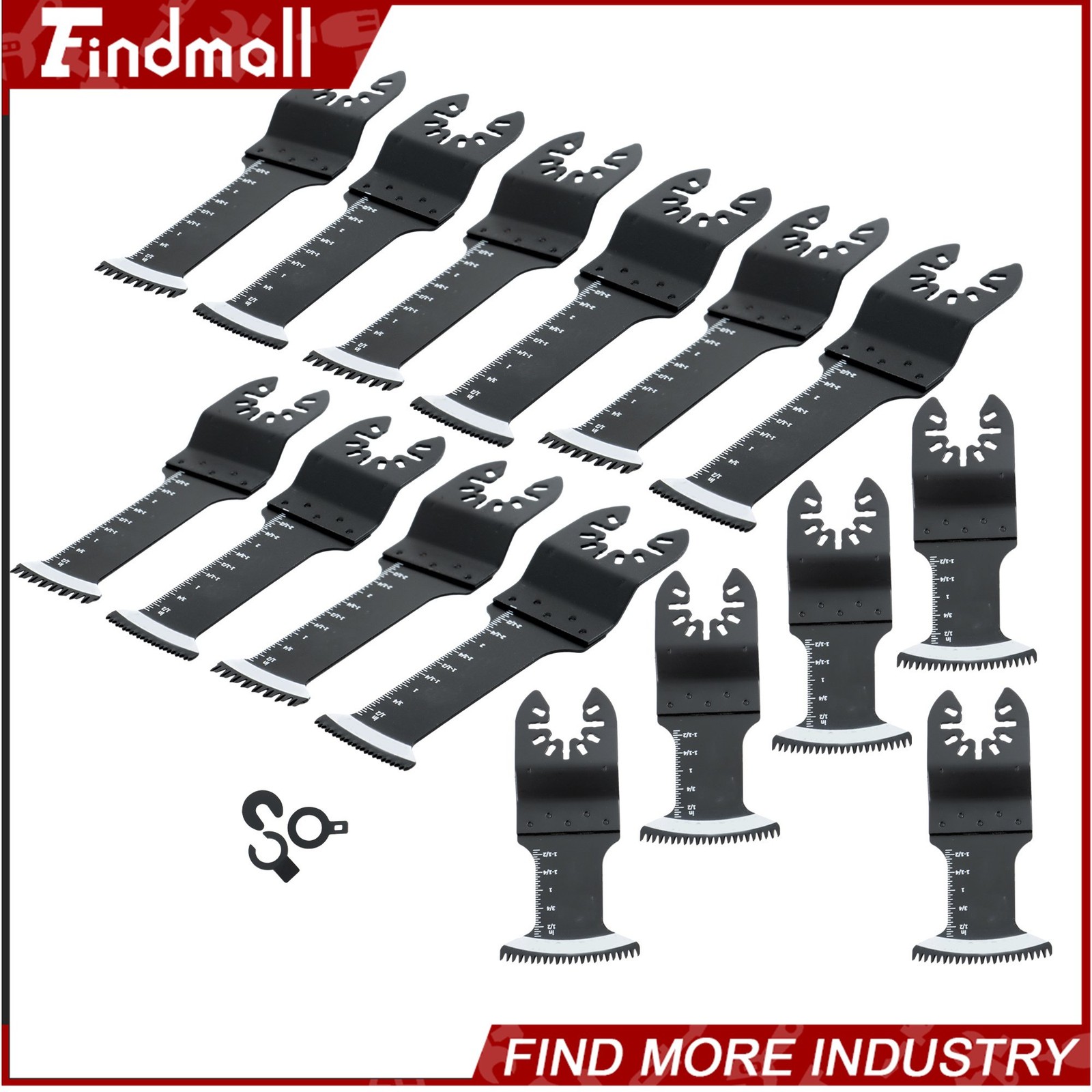 Findmall 15 Pcs Extended Oscillating Saw Blades Bi-Metal Multitool Blades