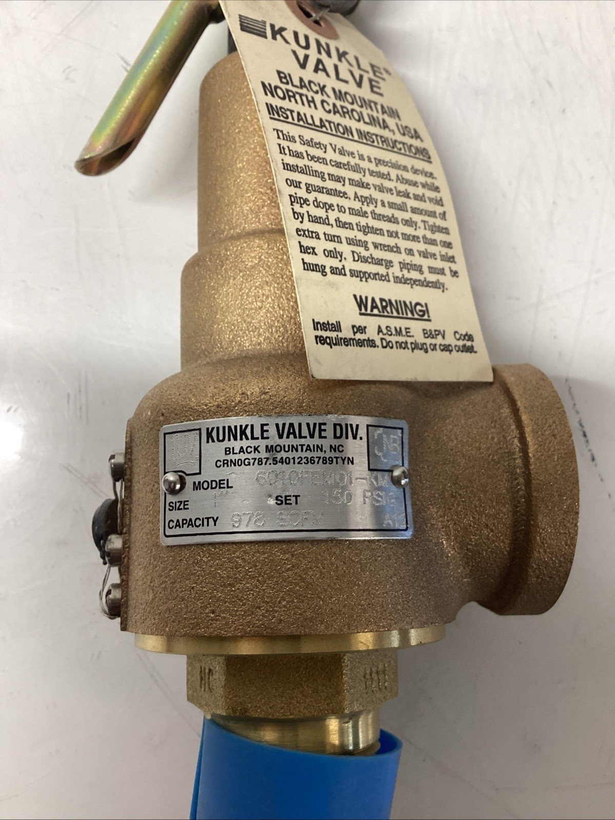 kunkle valves MODEL – 6010FEM01-KM-0150 with PSI 150 P-676