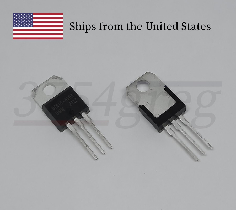4pcs – BTA16-600 (BTA16-600BRG) Two-way Thyristor TRIAC – TO-220 – 3rd Party