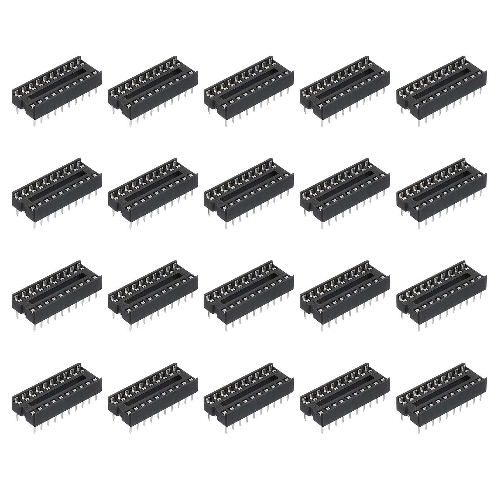 24Pcs DIP IC Chip Socket Adapter Narrow 20 Pin 2.54mm/0.1 inch Pitch