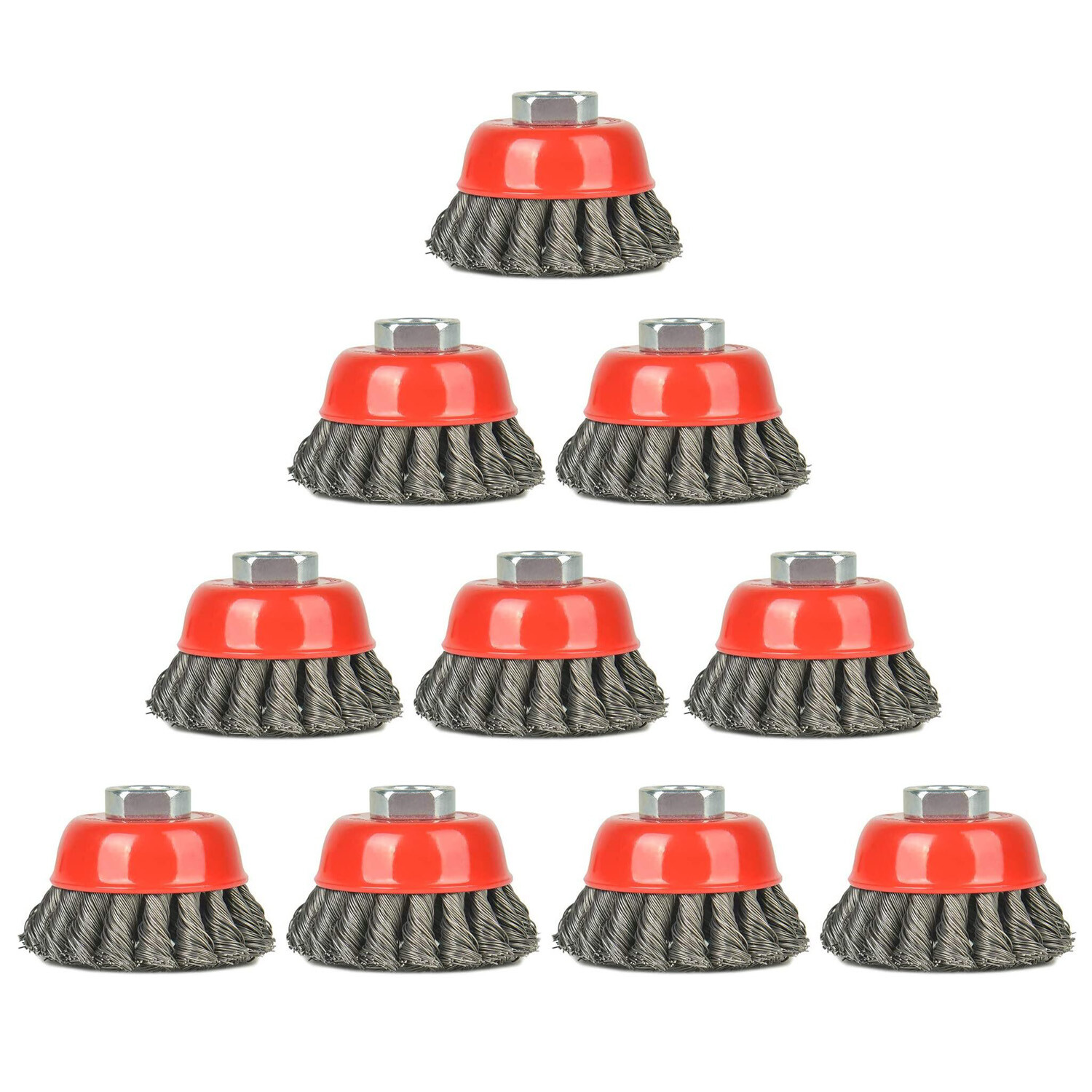 Aain 10 Pack 3inch Wire Wheel Brush Cup Brush for Metal, Rust Removal, Abrasives