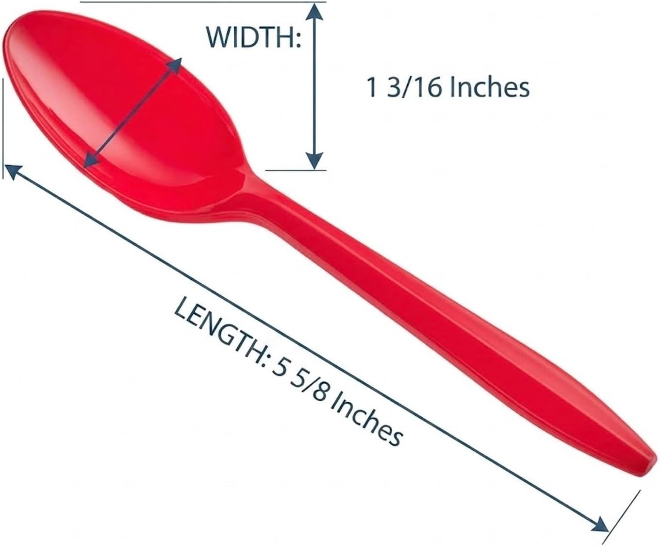 Plastic Teaspoons, Disposable Spoons for Parties & Everyday Use (200, Red)