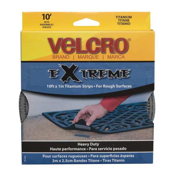 Hook and Loop Brand Reclosable Fastener Shapes, Rubber Adhesive, 10 ft, 1 in W,