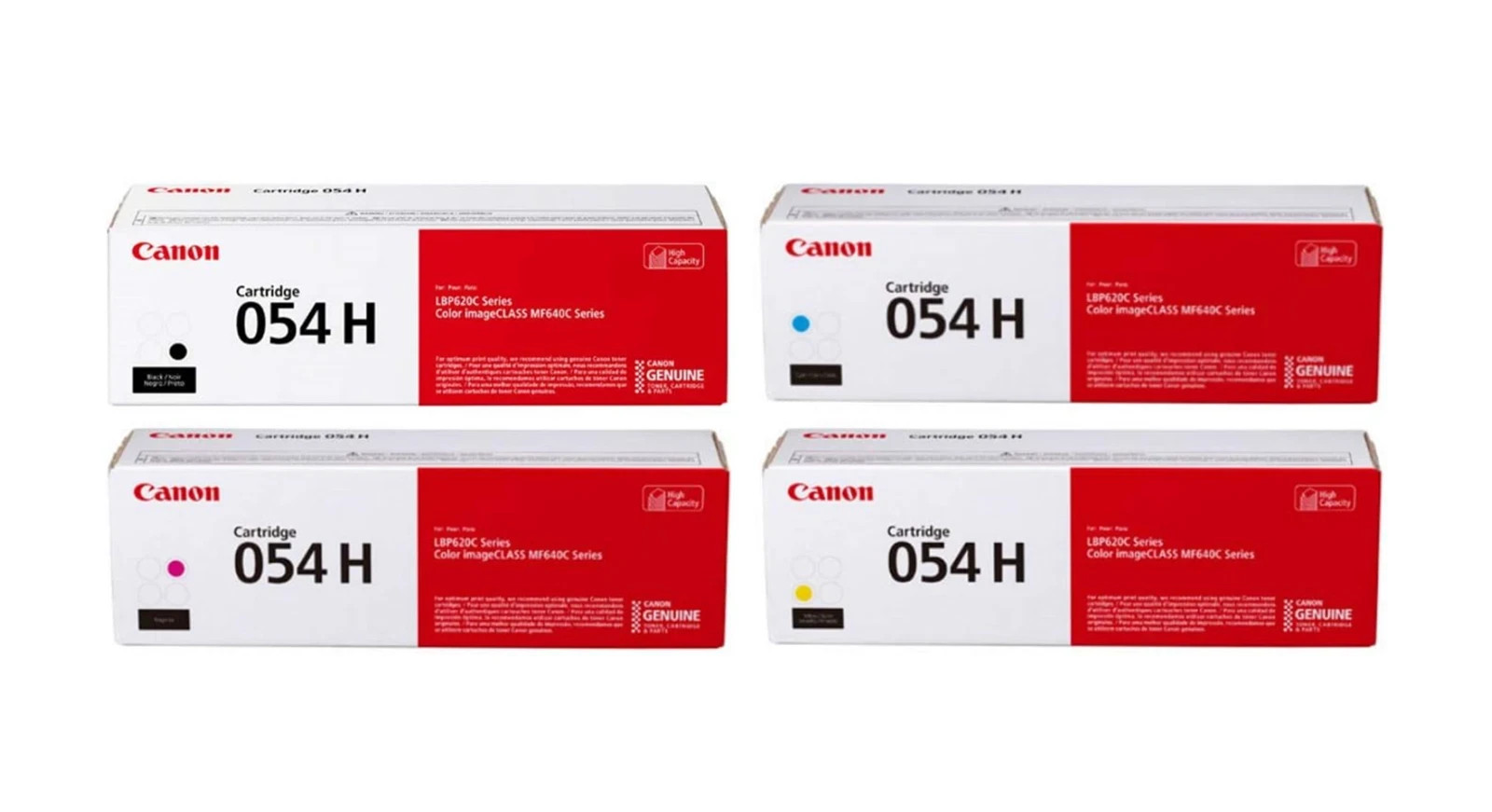 Genuine Canon 054H High Yield CMYK Toner Set OEM | Fast Ship