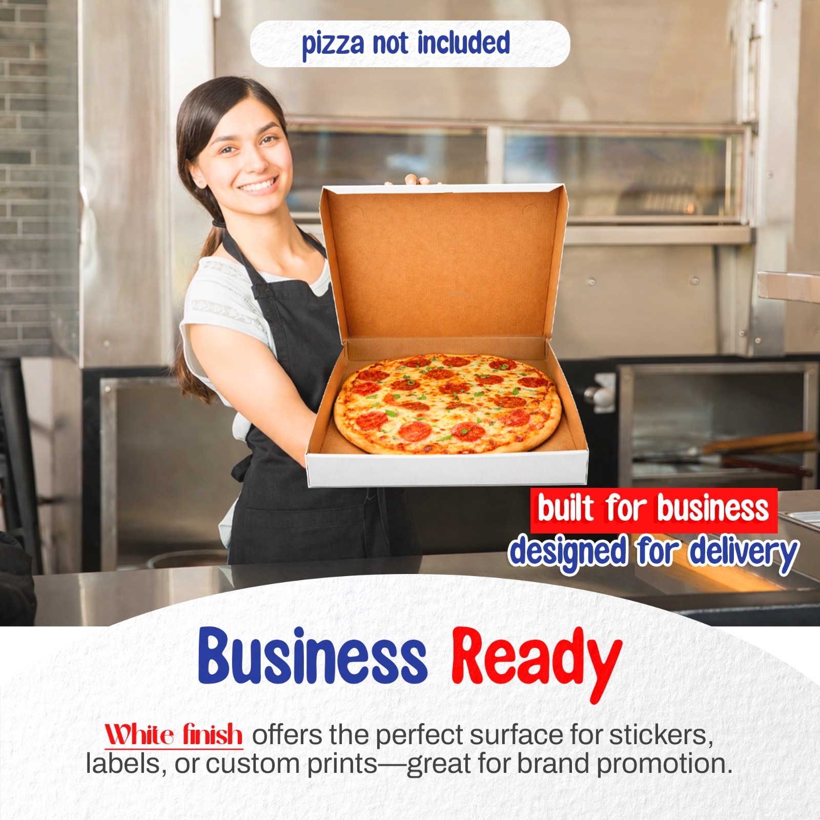 MT Products 16″ x 16″ x 1.9″ Extra Thin White Paperboard Pizza Boxes, Pack of 10