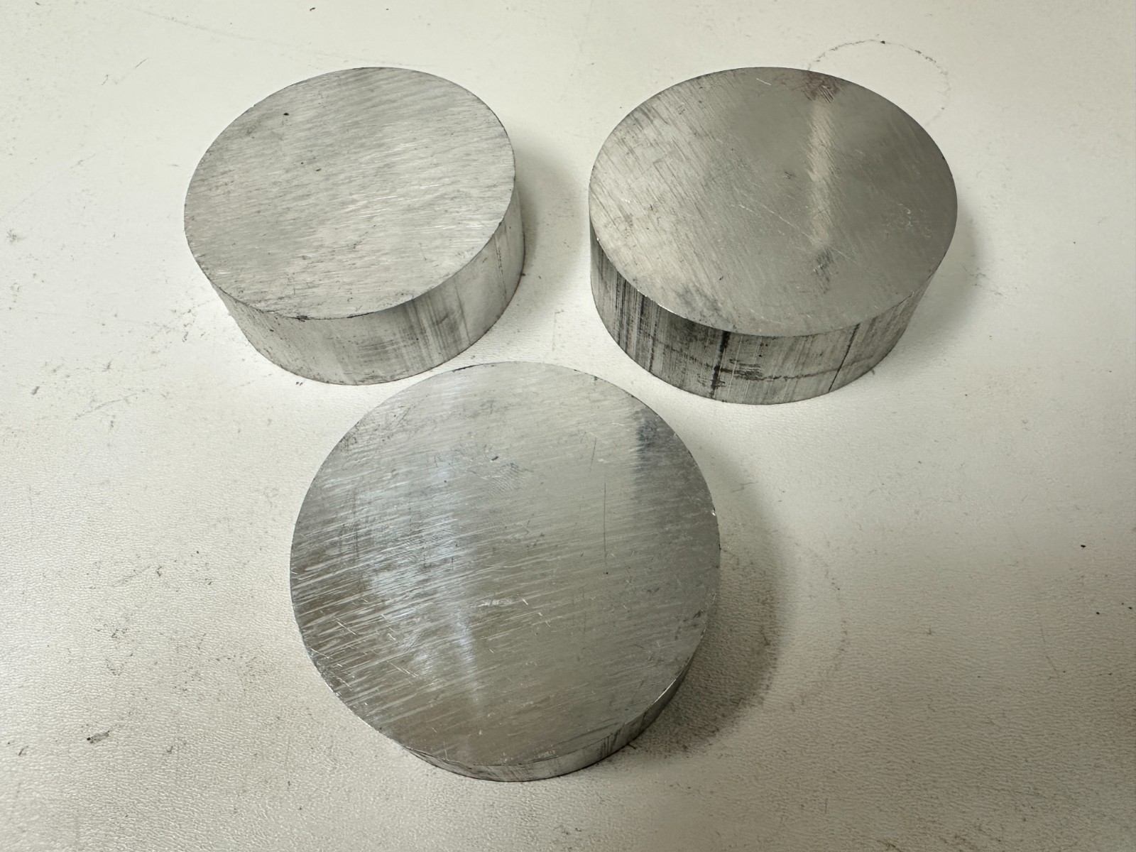 3.25 Diameter Aluminum Round Bar 6061 T6511 Length 1.06 inches QTY 3 SKU10118