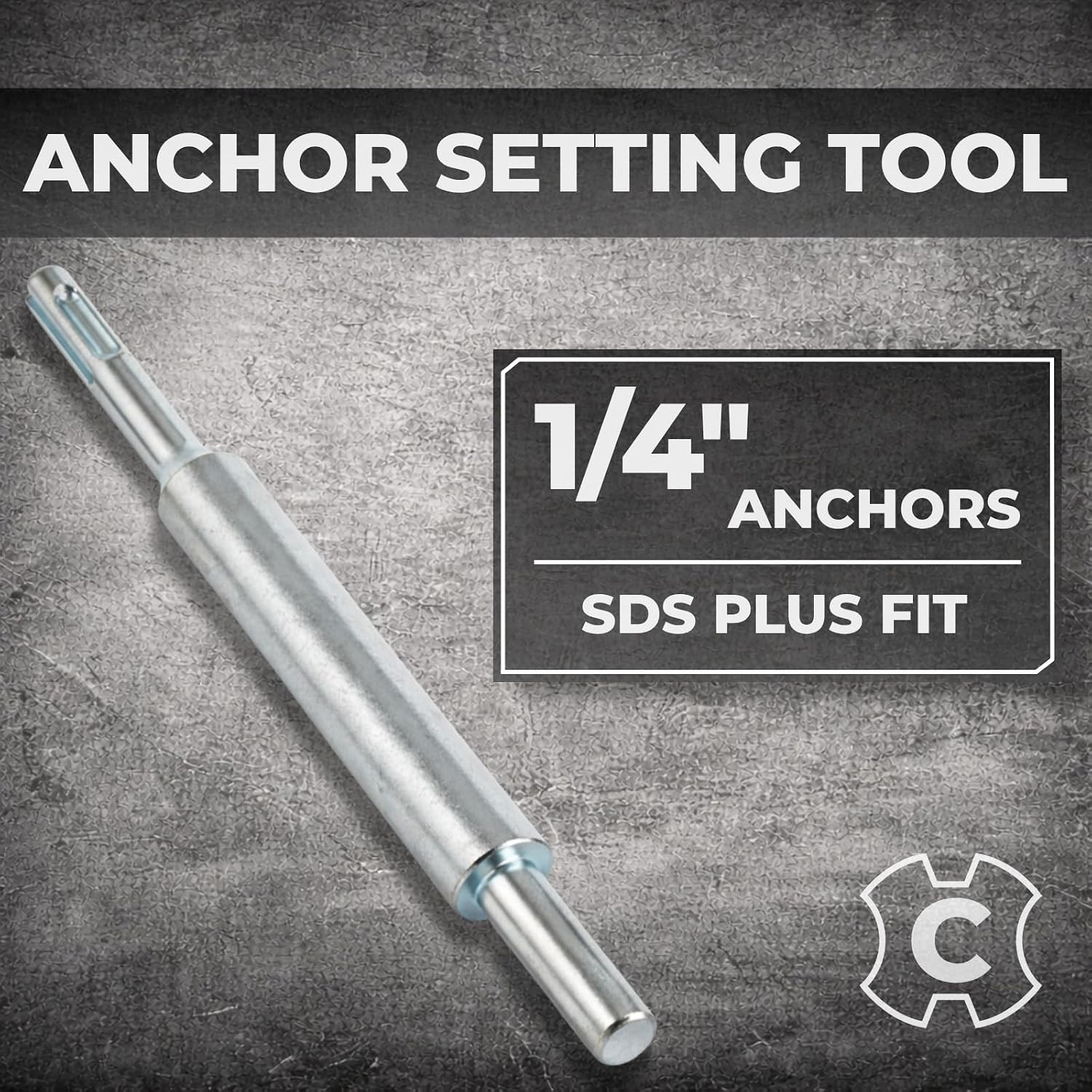 SDS Plus Drop-in Anchor Setting Tool, 1/4 Internal Threaded Anchor Driver, Zi…