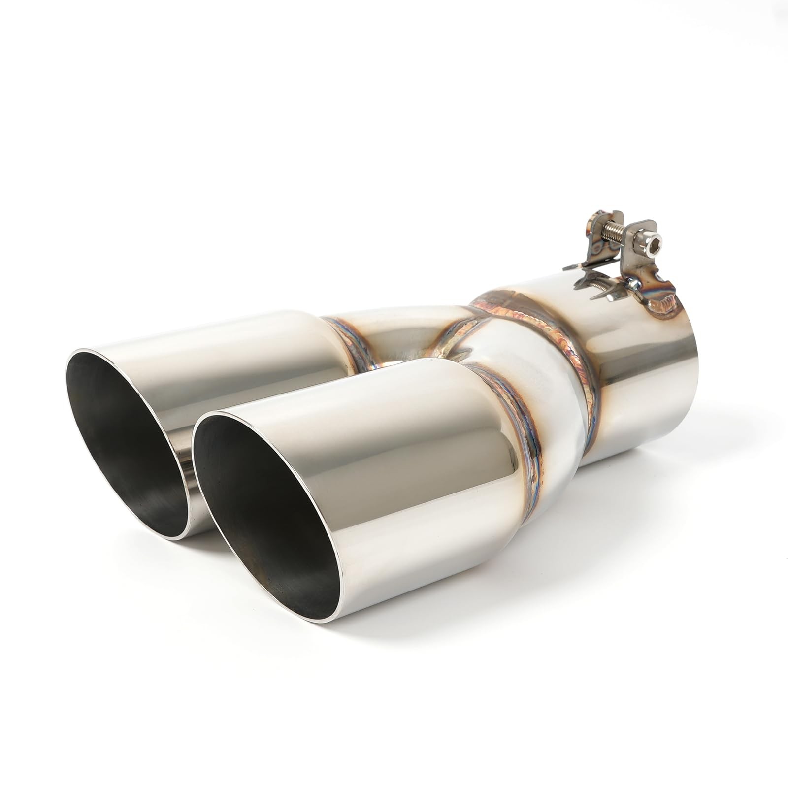 Polished Stainless Steel Dual Exhaust Tip 3″ Inlet 3″ Outlet 9.5″ Overall