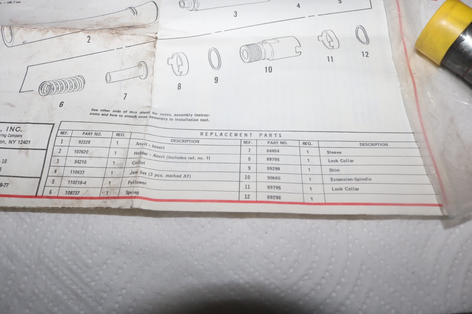 NOS Genuine Huck rivet gun Nose # 92230 Huckbolt -10 for Model 353