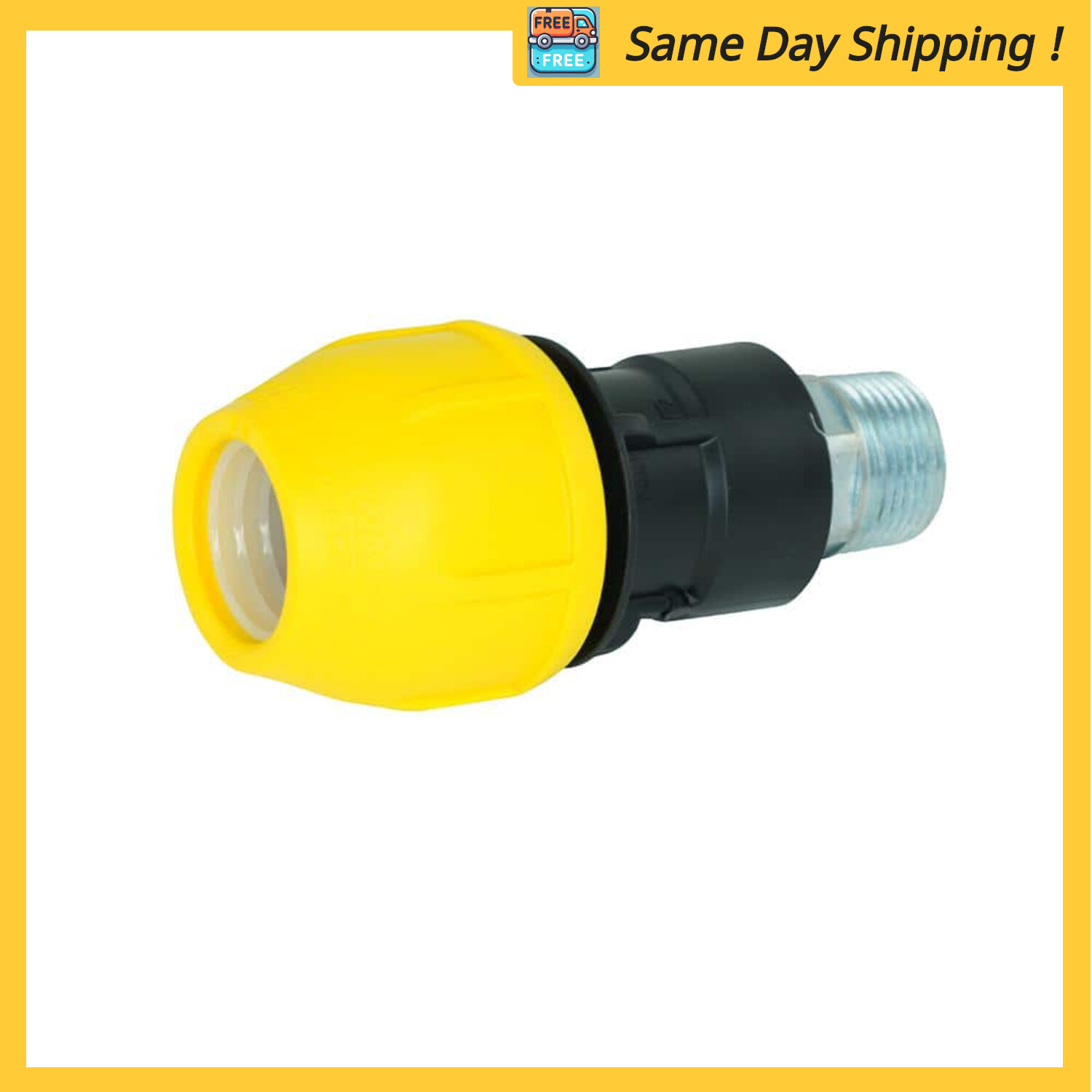 1/2 in. Polyproylene Underground Yellow Poly Gas Pipe Conversion Fitting
