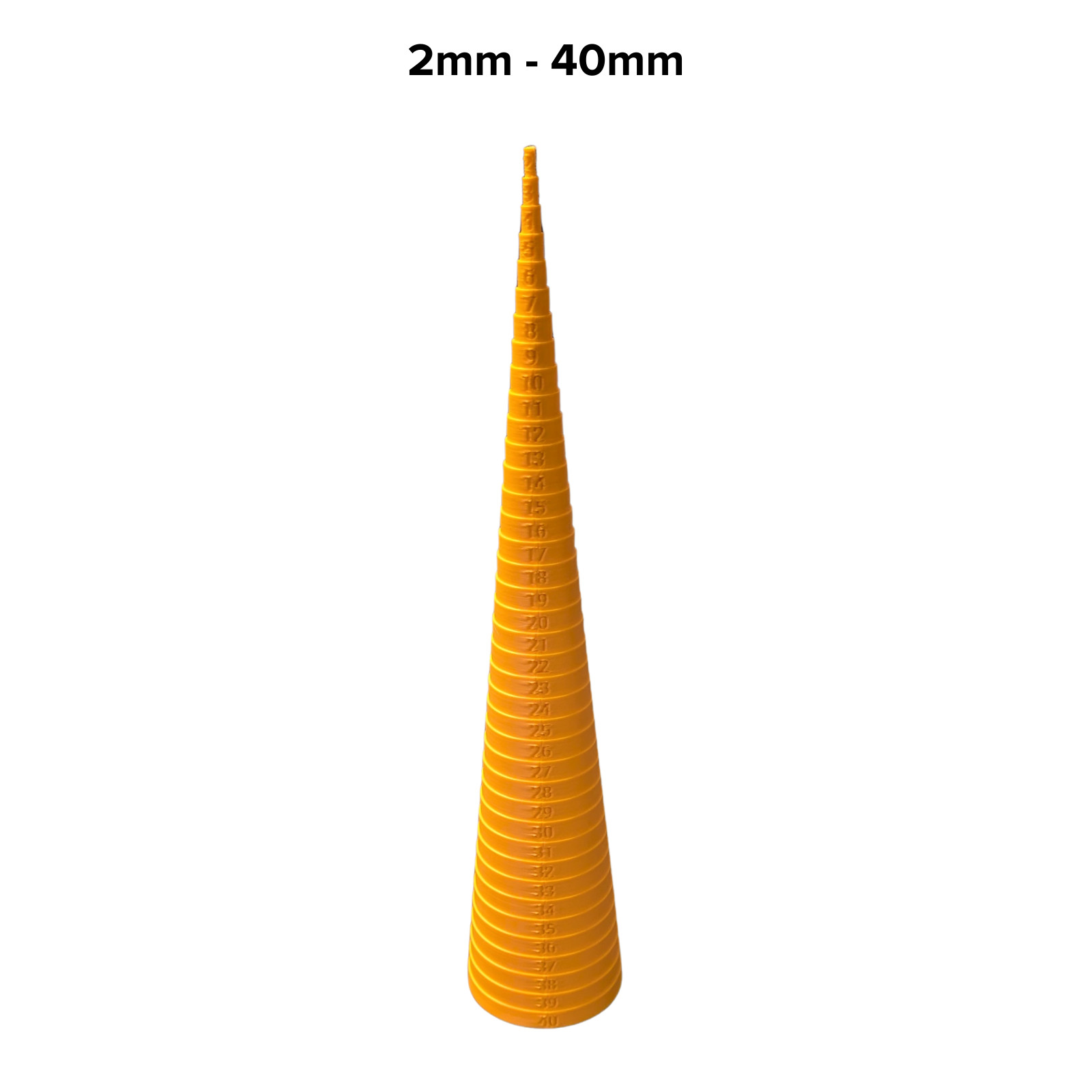 O-Ring Sizing Cone Measuring Tool Gauge Set 2mm – 200mm Orange