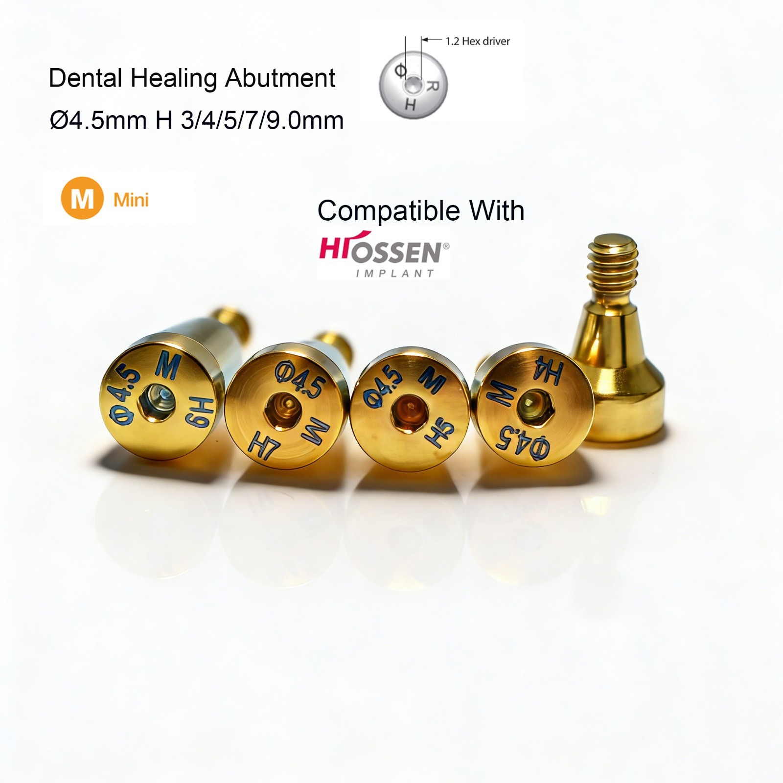 US Dental Healing Abutment Cap Mini Regular Platform Fits Ostem Hiossen Implant