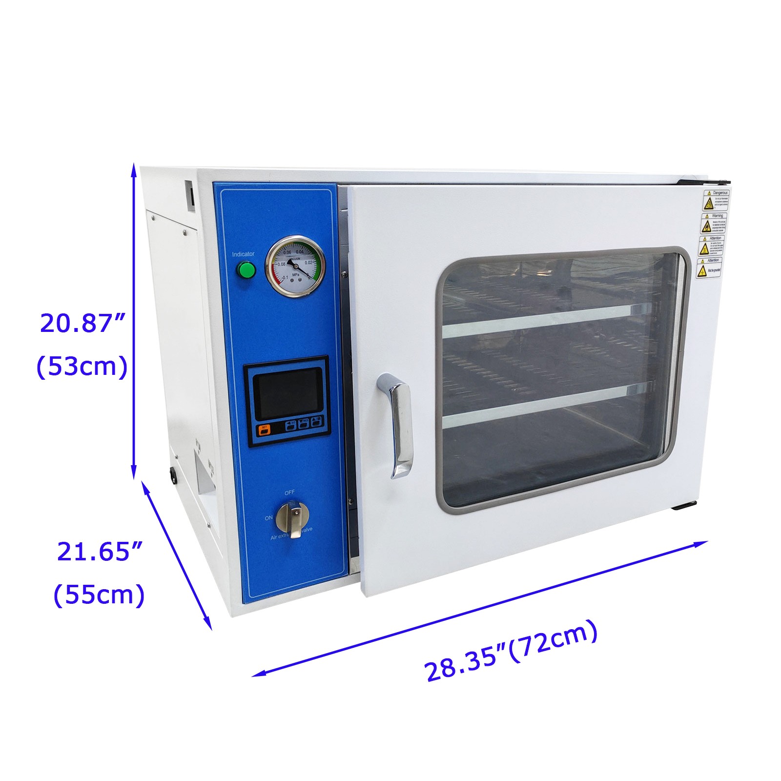 2-layer 1.9Cu ft Vacuum Drying Oven Intelligent Temperature Control for Lab 110V